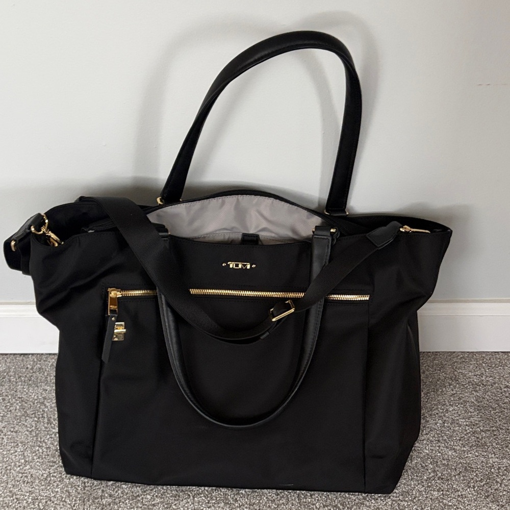 Tumi Voyageur Nylon Black Tote Bag